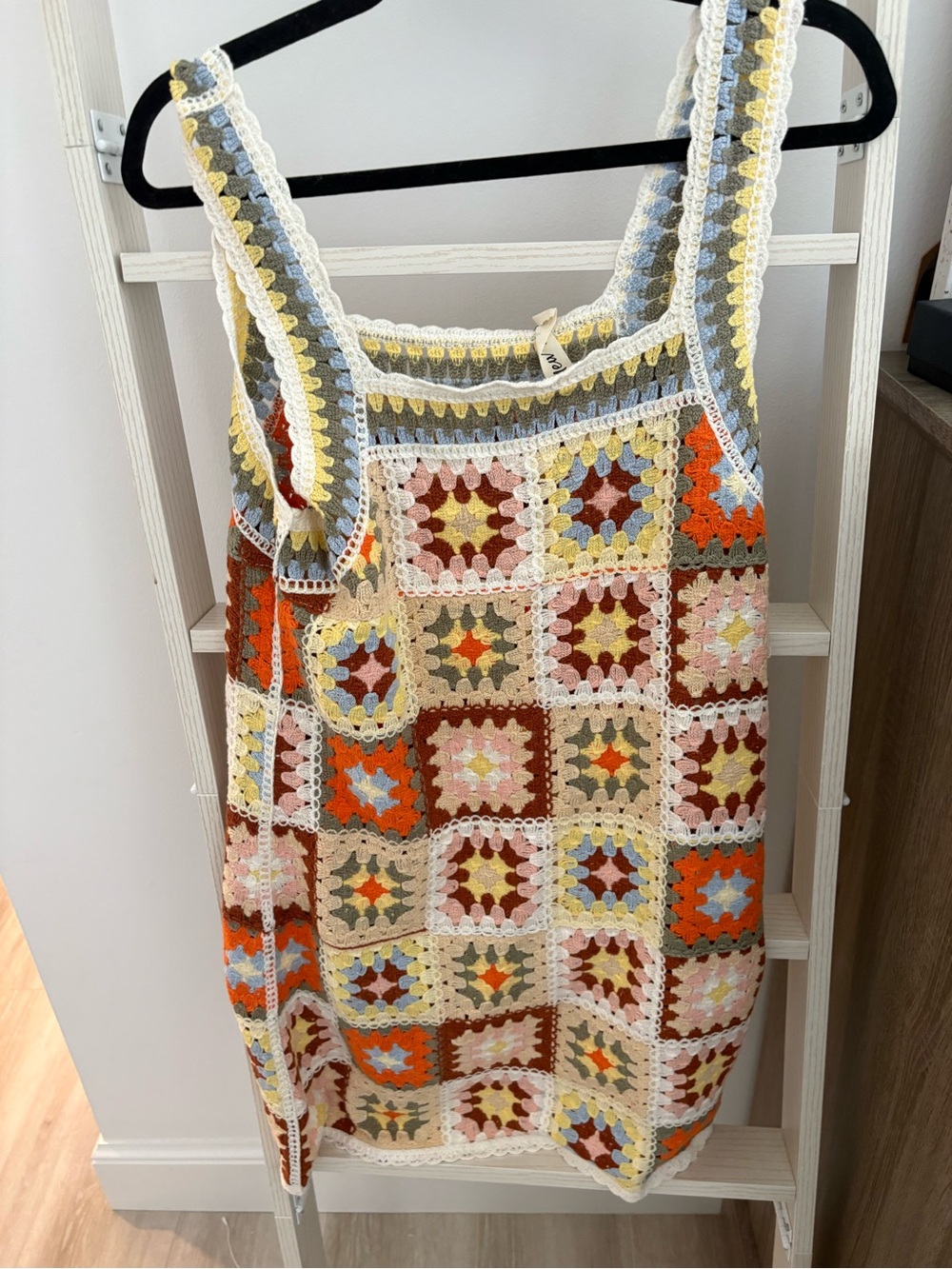Crochet Patchwork Sundress in Multi-Color